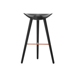 ML42 Bar Stool, Black Stained Beech/Copper | Bar stools | by Lassen