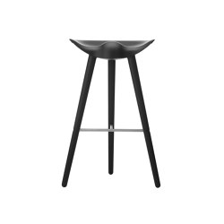 ML42 Bar Stool, Black Stained Beech/Stainless Steel | Bar stools | by Lassen