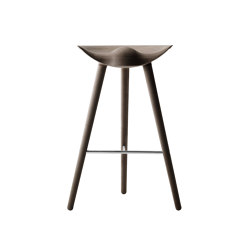 ML42 Bar Stool, Brown Oiled Oak/Stainless Steel | Bar stools | by Lassen