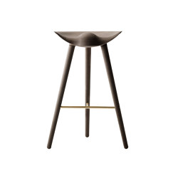 ML42 Bar Stool, Brown Oiled Oak/Brass | Bar stools | Audo Copenhagen