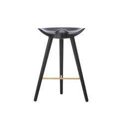 ML42 Counter Stool, Black Stained Beech/Brass | Counter stools | by Lassen