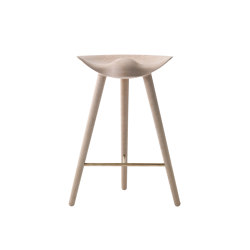 ML42 Counter Stool, Brown Oiled Oak/Brass | Counter stools | by Lassen