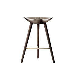 ML42 Counter Stool, Soap Treated Oak/Brass | Counter stools | by Lassen
