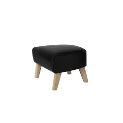 My Own Chair Footstool Nevada Leather, Black/Natural Oak | Poufs | by Lassen
