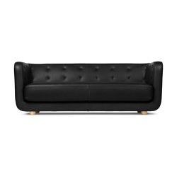 Vilhelm Nevada Leather, Black/Natural Oak | with armrests | Audo Copenhagen