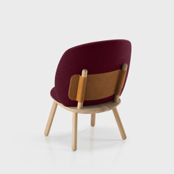 Naïve Low Chair, natural oiled ash frame, bordo Delius Gavi fabric | Sillones | EMKO PLACE