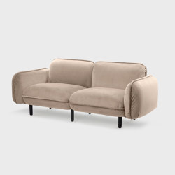 Bean Sofa, 2-Sitzer, beige Veloursstoff Textum Avelina | Sofas | EMKO PLACE