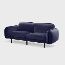 Bean Sofa, 2-Sitzer, blauer Veloursstoff Textum Avelina | Sofas | EMKO PLACE