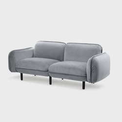 Bean Sofa, 2-Sitzer, grauer Veloursstoff Textum Avelina | Sofas | EMKO PLACE