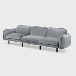 Bean Sofa, 3-Sitzer, grauer Veloursstoff Textum Avelina | Sofas | EMKO PLACE