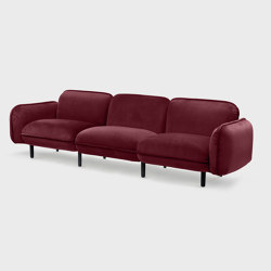 Bean Sofa, 3-Sitzer, bordo Textum Avelina Veloursstoff | Sofas | EMKO PLACE