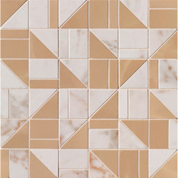 Roma Gold Calacatta Delicato / Onice Miele Slash Mosaico 30,5X30,5 | Ceramic tiles | Fap Ceramiche