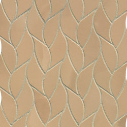 Roma Gold Onice Miele Leaves Mosaico Brillante 25,9X30,9 | Ceramic tiles | Fap Ceramiche
