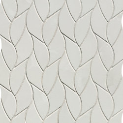 Roma Gold Onice Neve Leaves Mosaico Brillante 25,9X30,9 | Colour grey | Fap Ceramiche