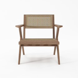 Tribute EASY CHAIR W/ NATURAL WOVEN RATTAN | with armrests | Karpenter