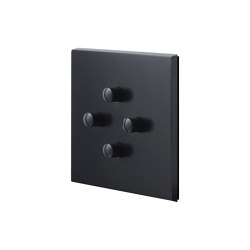 Negro Mate Latón - Placa simple - 4 PUSH | Interruptores pulsadores | Modelec