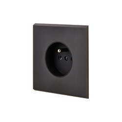 Black Mat Brass - Single cover plate - 1 Socket | Schuko sockets | Modelec