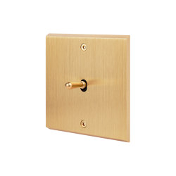 Brushed Brass - Single Cover Plate - 1 toggle | Toggle switches | Modelec