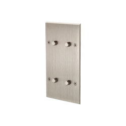 Brushed Steel - Double Vertical Cover Plate - 4 PUSH | Push-button switches | Modelec