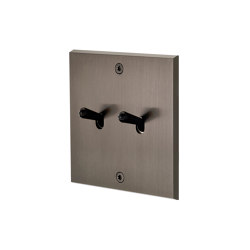 Gun Metal - Single Cover Plate - 2 toggles | Toggle switches | Modelec