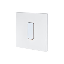 Blanc mat - Plaque simple - 1 Bouton plat blanc | Switches | Modelec