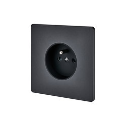 Black Mat - Single cover plate - 1 Socket | Sockets | Modelec