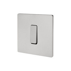 Sanded Nickel - Single cover plate - 1 flat sanded nickel button | Two-way switches | Modelec