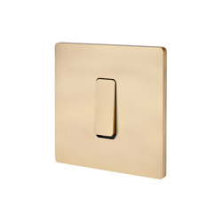 Sanded Brass - Single cover plate - 1 flat sanded brass button |  | Modelec