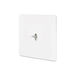 Soft Touch Weiß - 1fache Frontblende - 1 stahl Kipphebel | Switches | Modelec