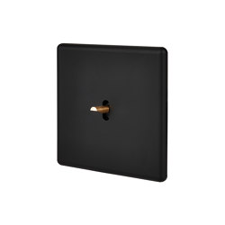 Negro Soft Touch - Placa Simple - 1 dorado palanca | Switches | Modelec
