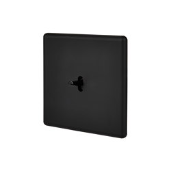 Black Soft Touch - Single Cover Plate - 1 black toggle | Toggle switches | Modelec