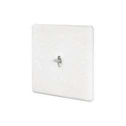 White Terrazzo - Single Cover Plate - 1 steel toggle | Toggle switches | Modelec