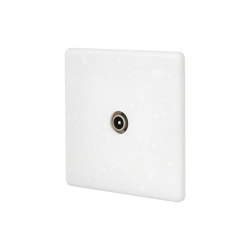 White Terrazzo - Single Cover Plate - 1 TV/FM/SAT | Multimedia ports | Modelec