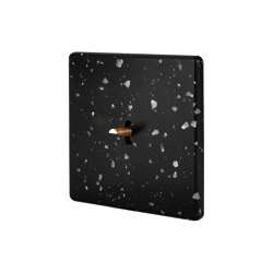 Black Terrazzo - Single Cover Plate - 1 gold toggle | Toggle switches | Modelec