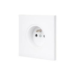 White Soft Touch - Single Cover Plate - 1 Socket | Schuko sockets | Modelec