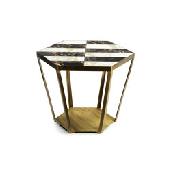 Ray | Side Table With Inlaid Marble Top