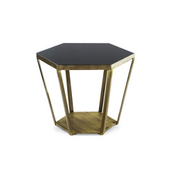 Ray | Sloping Side Table With Glass Top | closed base | Marioni