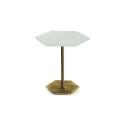 Ted | Side Table With Glass Top | closed base | Marioni