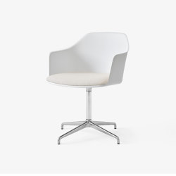 Rely HW39 White Shell w. Karakorum 001 Cushion & Polished Aluminium Base | Chairs | &TRADITION