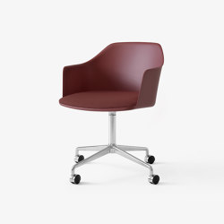 Rely HW49 Red Brown Shell w. Vidar 0693 & Polished Aluminium Base | Chairs | &TRADITION