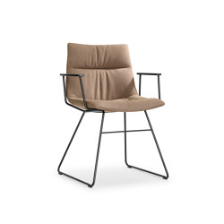 MAREL skid-frame chair with armrests