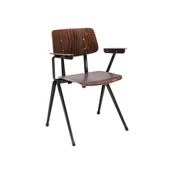 S-17 AC, frame black, seat, back and arm ebony | with armrests | Satelliet Originals