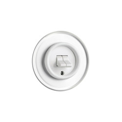 Double toggle switch white glass duroplast