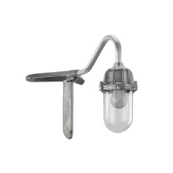 Wall lamp - cast aluminium with swan neck with corner bracket, clear glass |  | THPG