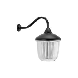 Large wall lamp - cast aluminium with swan neck black painted | Outdoor wall lights | THPG