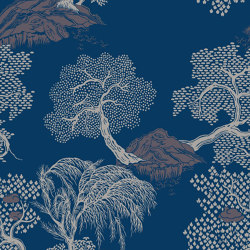 Jardin D'Asie Bleu Nuit | Wall coverings / wallpapers | ISIDORE LEROY