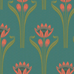 Tulipes Aqua | Wall coverings / wallpapers | ISIDORE LEROY