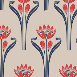 Tulipes Blanc Rouge | Wall coverings / wallpapers | ISIDORE LEROY