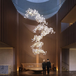 Bespoke Lighting Sculpture Gingko_1120A | Suspended lights | Andreea Braescu Art Studio