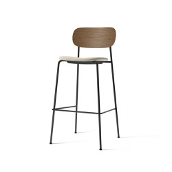 Co Bar Chair, Black Steel | Dark Stained Oak / Moss 004 | Bar stools | Audo Copenhagen